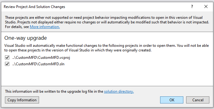 Visual Studio Project Conversion