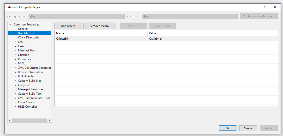 Visual Studio OrbiterDir